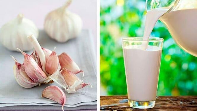 Garlic and milk to remove worms