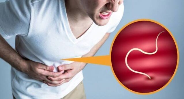 Abdominal pain is a symptom of the presence of parasites in the body